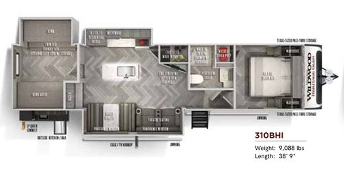 View 2020 Forest River Wildwood Heritage Glen 310BHI complete specs and manufacturer brochures