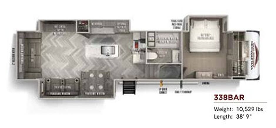 View 2020 Forest River Wildwood Heritage Glen 338BAR complete specs and manufacturer brochures