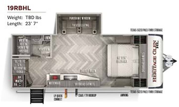 View 2020 Forest River Wildwood Heritage Glen Hyper-Lyte 19RBHL complete specs and manufacturer brochures