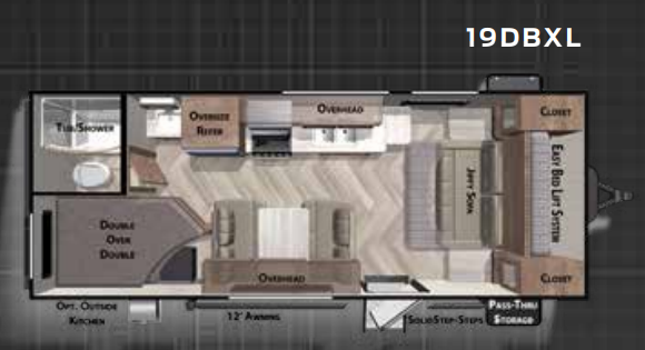 View 2020 Forest River Wildwood X-Lite 19DBXL complete specs and manufacturer brochures