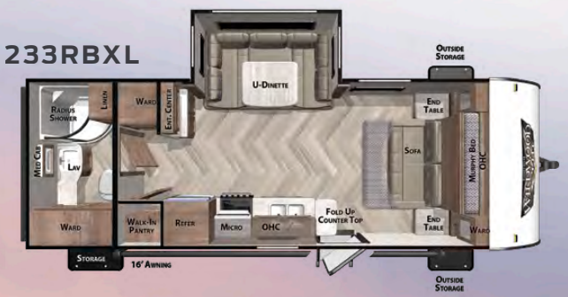 View 2020 Forest River Wildwood X-Lite 233RBXL complete specs and manufacturer brochures