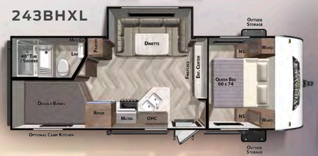 View 2020 Forest River Wildwood X-Lite 243BHXL complete specs and manufacturer brochures