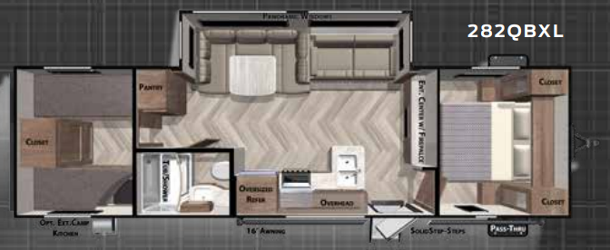 View 2020 Forest River Wildwood X-Lite 282QBXL complete specs and manufacturer brochures