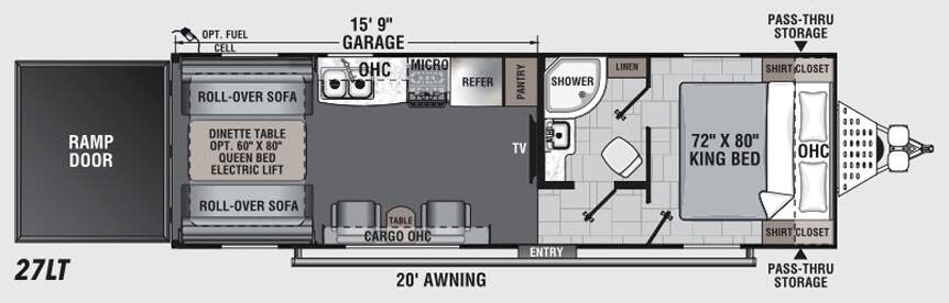 View 2020 Forest River Work and Play 27 LT complete specs and manufacturer brochures