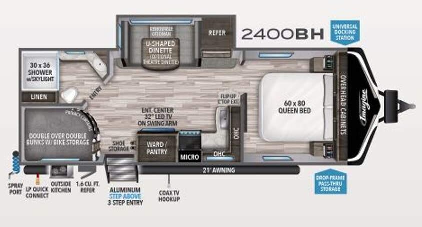 View 2020 Grand Design Imagine 2400BH complete specs and manufacturer brochures