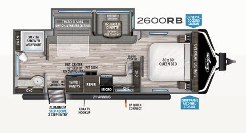 View 2020 Grand Design Imagine 2600RB complete specs and manufacturer brochures