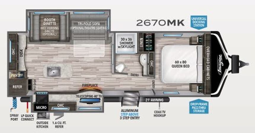 View 2020 Grand Design Imagine 2670MK complete specs and manufacturer brochures