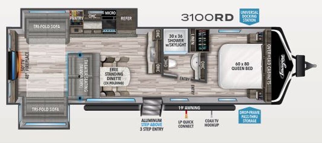 View 2020 Grand Design Imagine 3100RD complete specs and manufacturer brochures