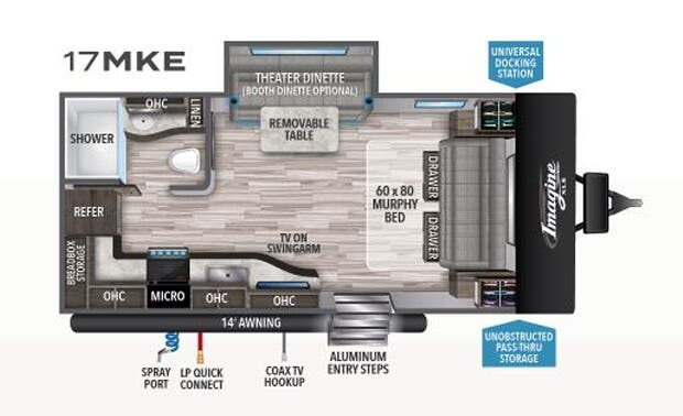 View 2020 Grand Design Imagine XLS 17MKE complete specs and manufacturer brochures