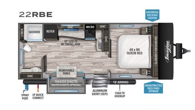 View 2020 Grand Design Imagine XLS 22RBE complete specs and manufacturer brochures