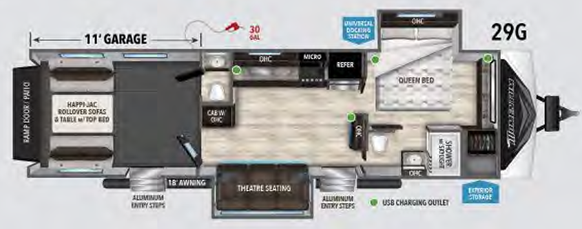 View 2020 Grand Design Momentum G-Class 29G complete specs and manufacturer brochures