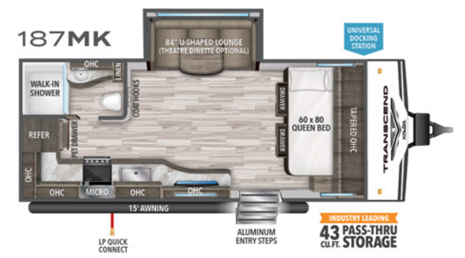 View 2020 Grand Design Transcend Xplor 187MK complete specs and manufacturer brochures