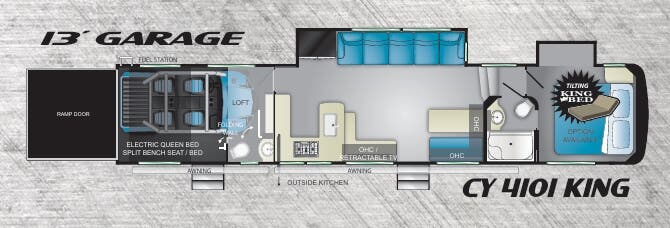 View 2020 Heartland Cyclone 4101 KING complete specs and manufacturer brochures