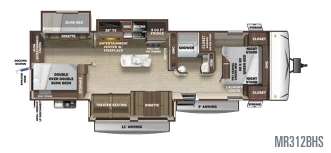 View 2020 Highland Ridge Mesa Ridge Limited MR312BHS complete specs and manufacturer brochures