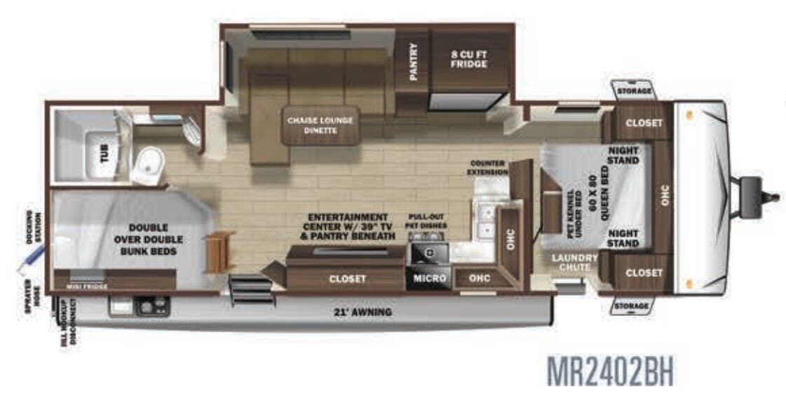 View 2020 Highland Ridge Mesa Ridge Lite MR2402BH complete specs and manufacturer brochures