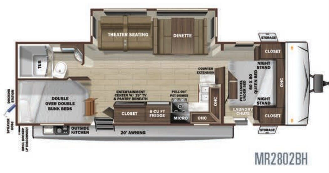 View 2020 Highland Ridge Mesa Ridge Lite MR2802BH complete specs and manufacturer brochures