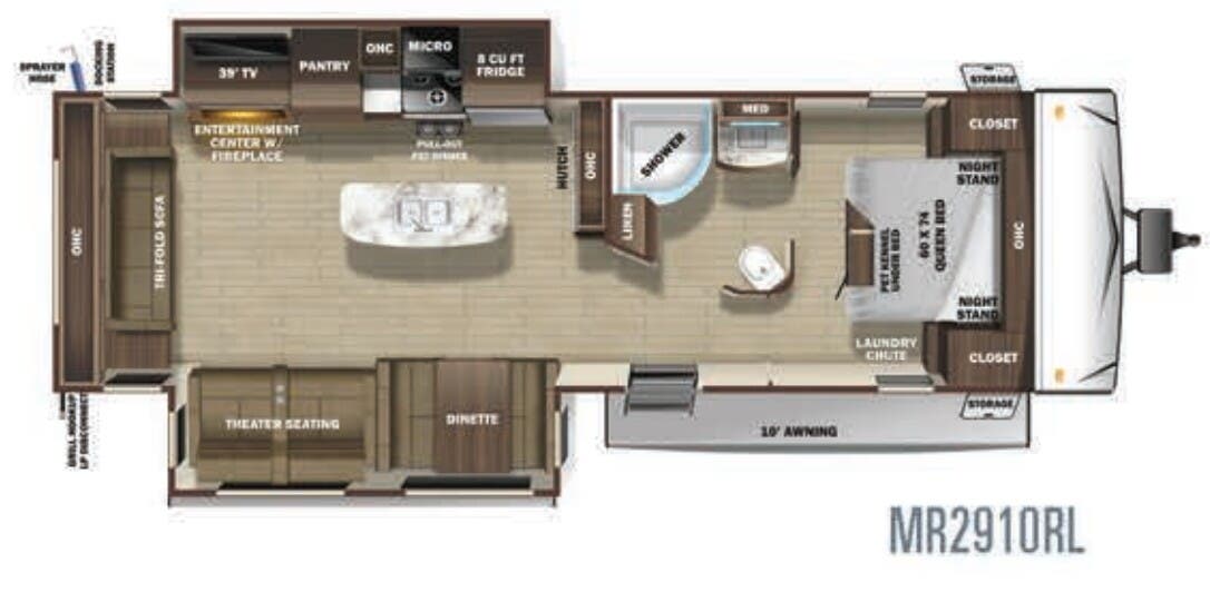 View 2020 Highland Ridge Mesa Ridge Lite MR2910RL complete specs and manufacturer brochures