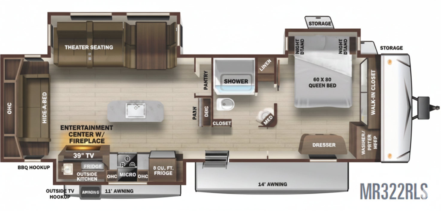 View 2020 Highland Ridge Mesa Ridge MR322RLS complete specs and manufacturer brochures