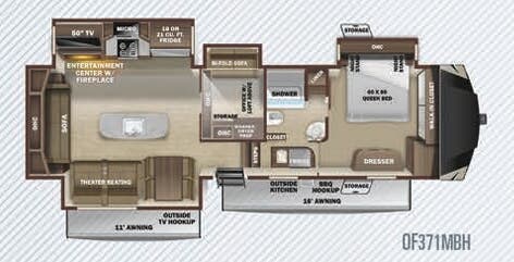 View 2020 Highland Ridge Open Range OF371MBH complete specs and manufacturer brochures
