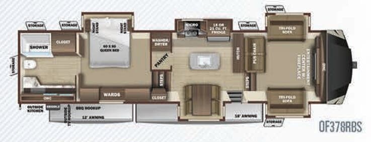 View 2020 Highland Ridge Open Range OF378RBS complete specs and manufacturer brochures