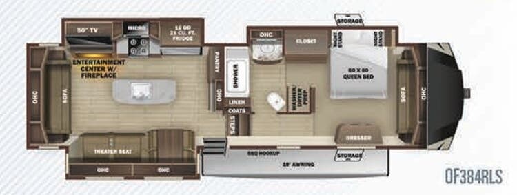 View 2020 Highland Ridge Open Range OF384RLS complete specs and manufacturer brochures
