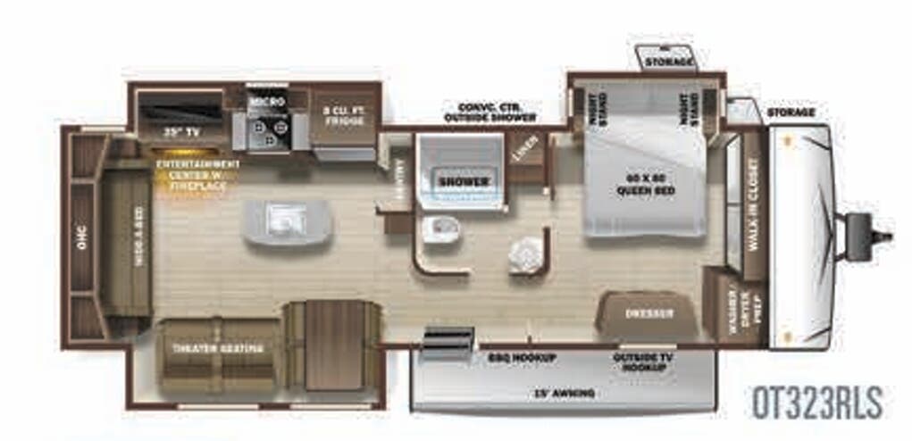 View 2020 Highland Ridge Open Range OT323RLS complete specs and manufacturer brochures