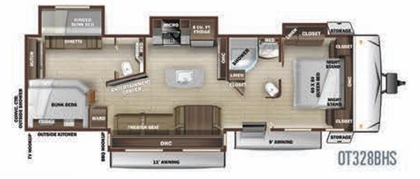 View 2020 Highland Ridge Open Range OT328BHS complete specs and manufacturer brochures