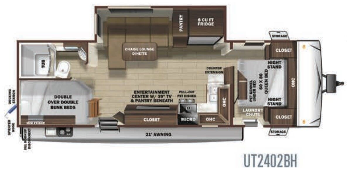View 2020 Highland Ridge Open Range Ultra Lite UT2402BH complete specs and manufacturer brochures