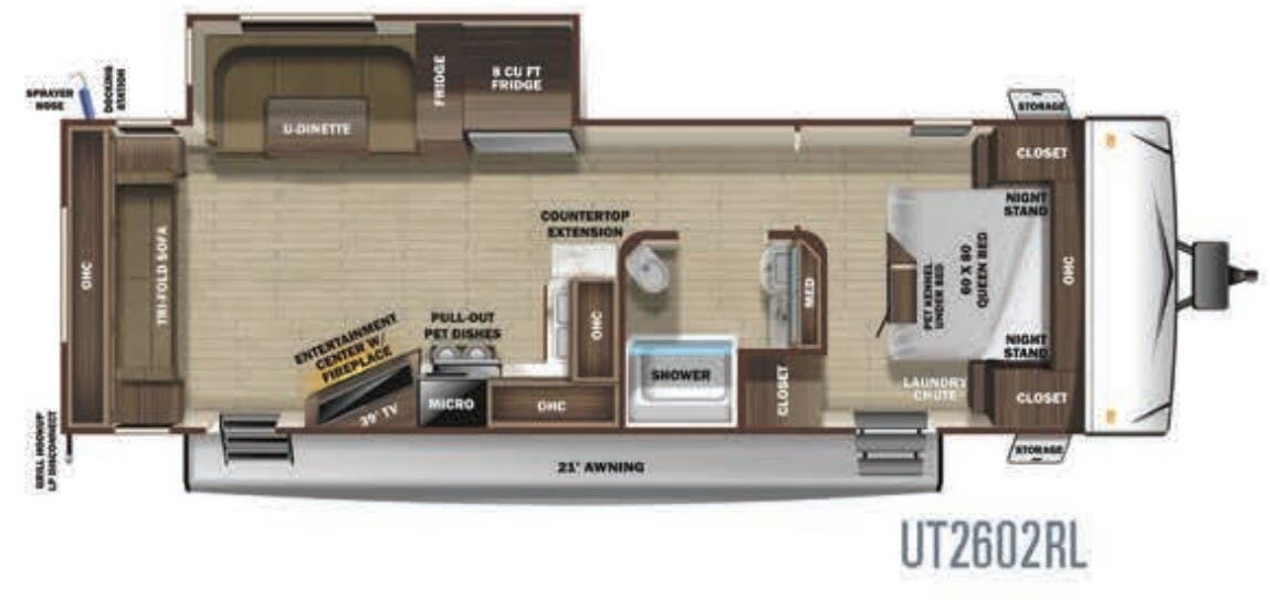 View 2020 Highland Ridge Open Range Ultra Lite UT2602RL complete specs and manufacturer brochures