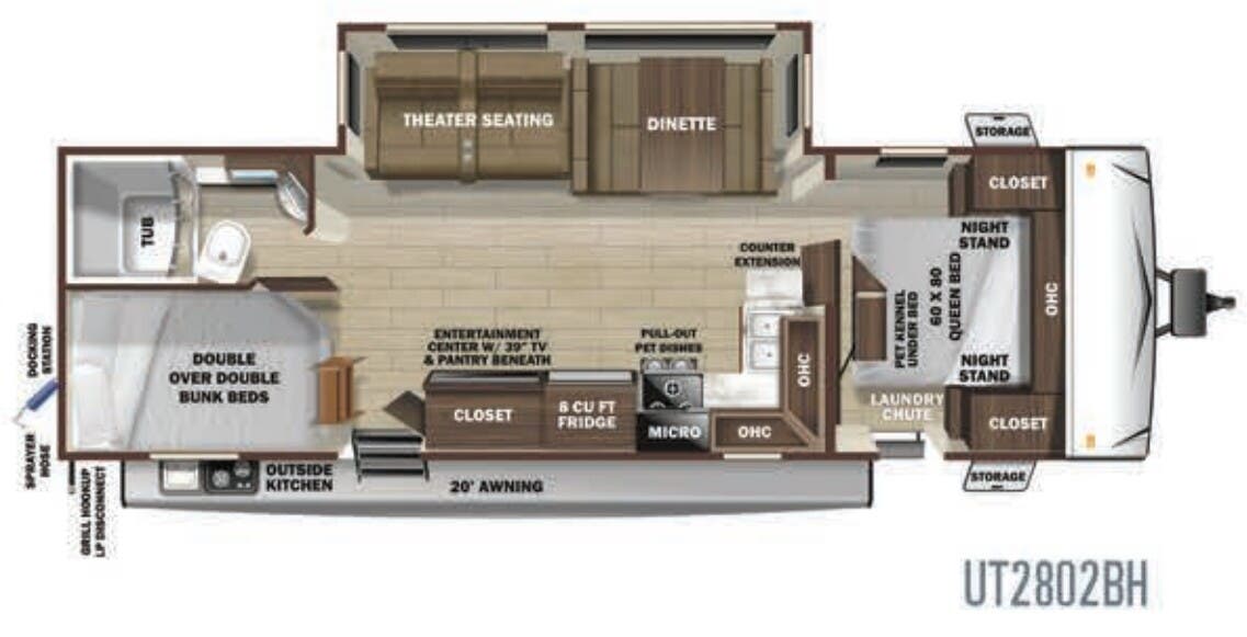View 2020 Highland Ridge Open Range Ultra Lite UT2802BH complete specs and manufacturer brochures