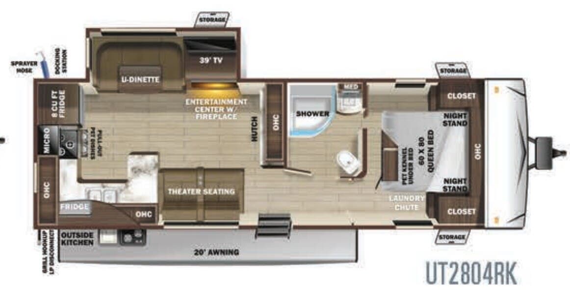 View 2020 Highland Ridge Open Range Ultra Lite UT2804RK complete specs and manufacturer brochures