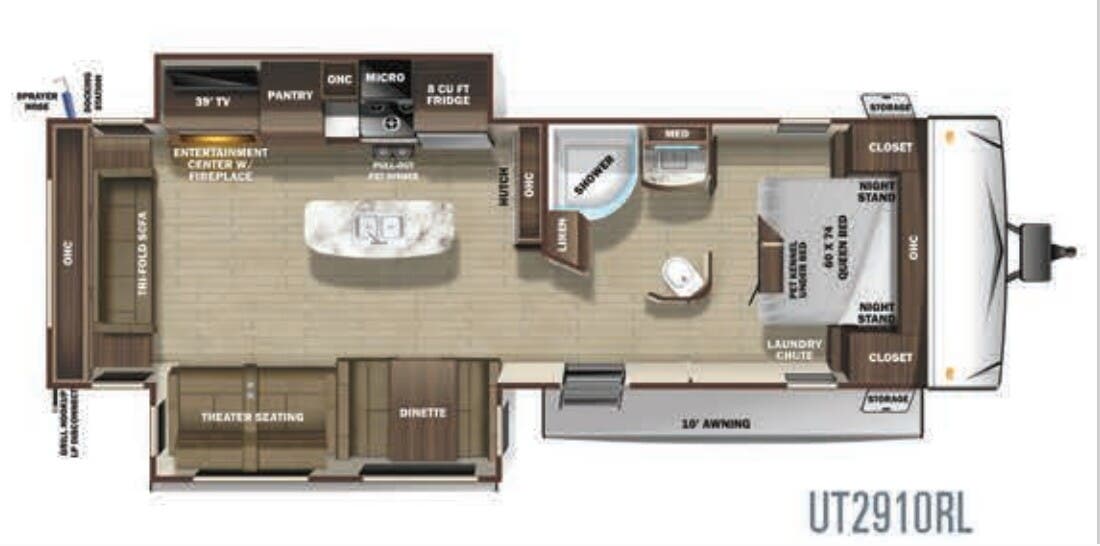 View 2020 Highland Ridge Open Range Ultra Lite UT2910RL complete specs and manufacturer brochures