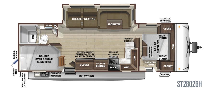 View 2020 Highland Ridge Silverstar Lite ST2802BH complete specs and manufacturer brochures