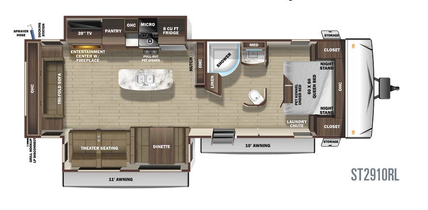 View 2020 Highland Ridge Silverstar Lite ST2910RL complete specs and manufacturer brochures