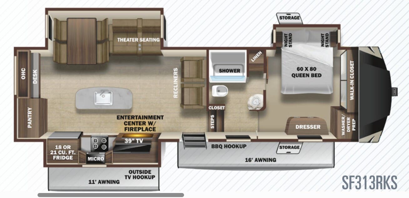 View 2020 Highland Ridge Silverstar SF313RKS complete specs and manufacturer brochures