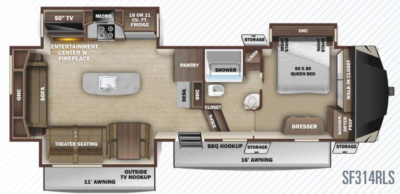 View 2020 Highland Ridge Silverstar SF314RLS complete specs and manufacturer brochures