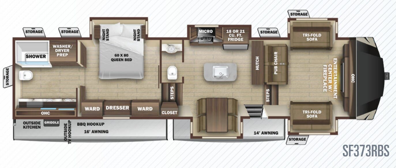 View 2020 Highland Ridge Silverstar SF373RBS complete specs and manufacturer brochures