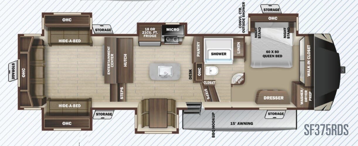 View 2020 Highland Ridge Silverstar SF375RDS complete specs and manufacturer brochures