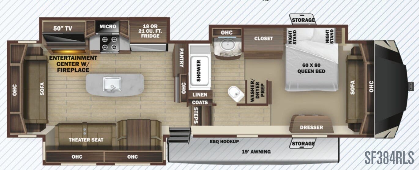 View 2020 Highland Ridge Silverstar SF384RLS complete specs and manufacturer brochures