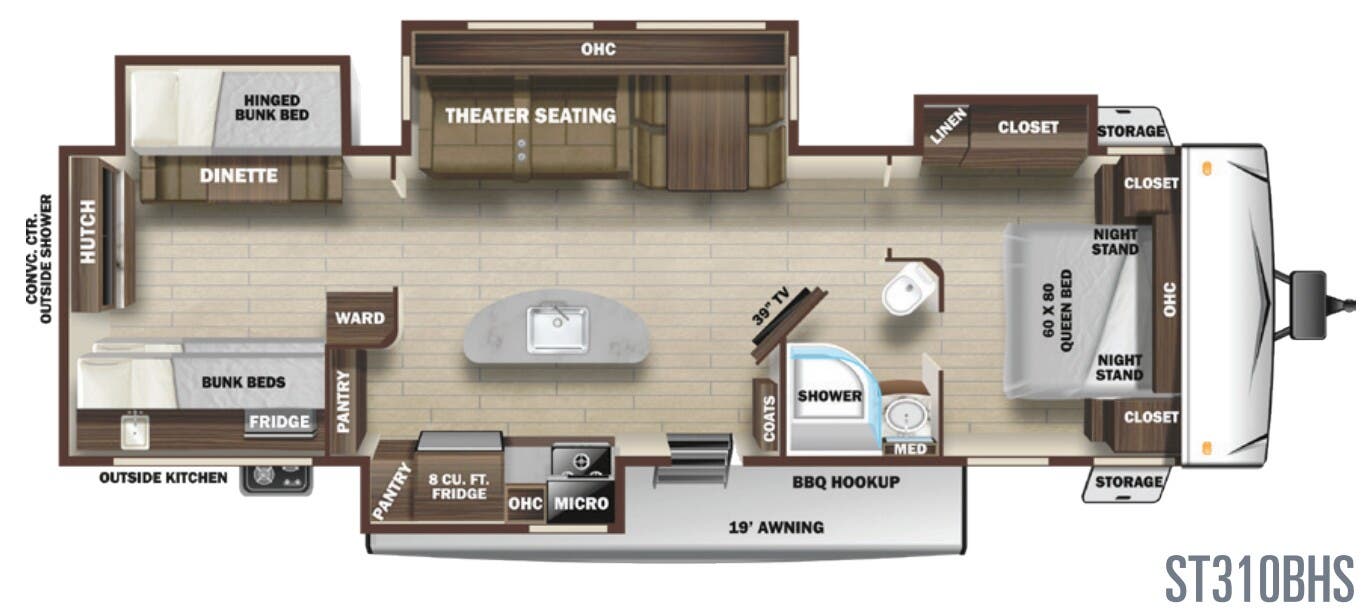 View 2020 Highland Ridge Silverstar ST310BHS complete specs and manufacturer brochures