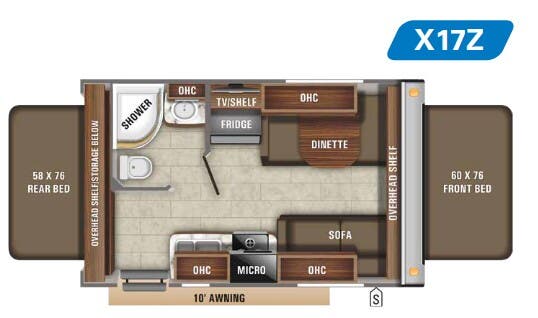 View 2020 Jayco Jay Feather Hybrid X17Z complete specs and manufacturer brochures