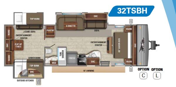 View 2020 Jayco Jay Flight 32TSBH complete specs and manufacturer brochures