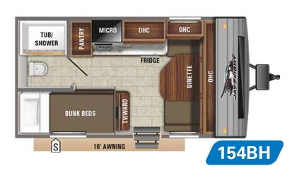 View 2020 Jayco Jay Flight SLX 7 154BH complete specs and manufacturer brochures
