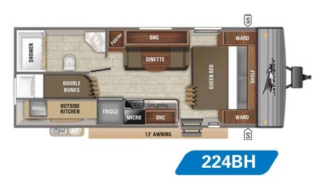 View 2020 Jayco Jay Flight SLX 8 224BH complete specs and manufacturer brochures