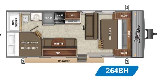 View 2020 Jayco Jay Flight SLX 8 264BH complete specs and manufacturer brochures