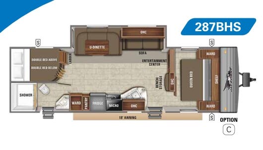 View 2020 Jayco Jay Flight SLX 8 287BHS complete specs and manufacturer brochures