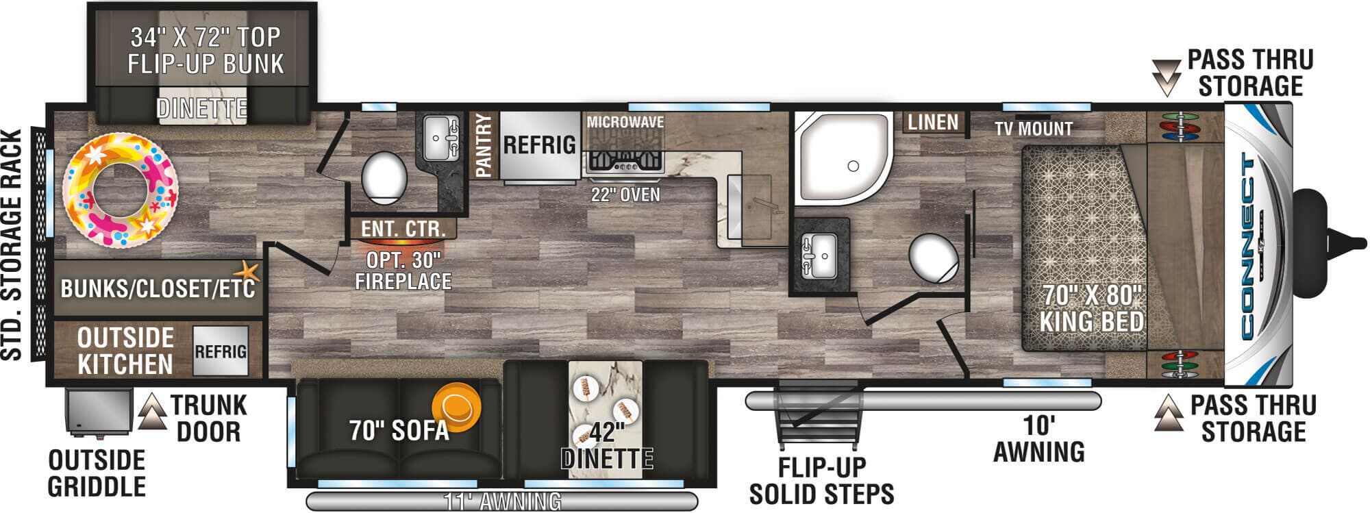 View 2020 K-Z Connect C322BHK complete specs and manufacturer brochures