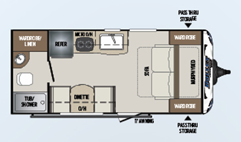 View 2020 Keystone Bullet Crossfire 1800RB complete specs and manufacturer brochures