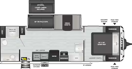 View 2020 Keystone Bullet Premium 261RBSWE complete specs and manufacturer brochures