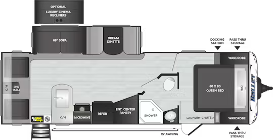View 2020 Keystone Bullet Premium 269RLSWE complete specs and manufacturer brochures